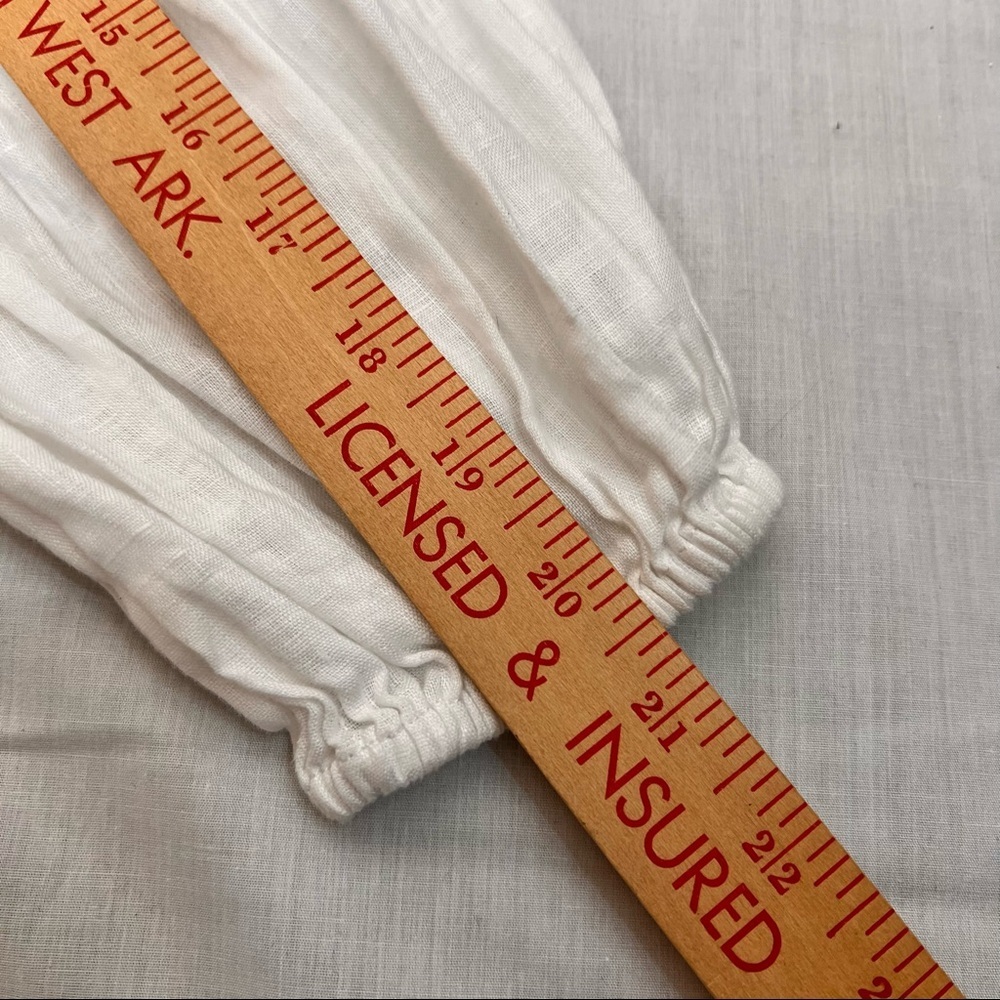 FAITHFUL The BRAND Dija Mini Dress 100% Linen White LongSleeve Sz 4 S Lagenlook - Picture 7 of 12